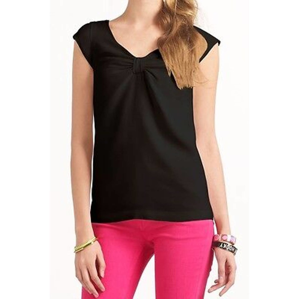 Kate Spade New York SWEENEY Silk Bow Top Blouse Shirt Tank Black 10 Nwt $198